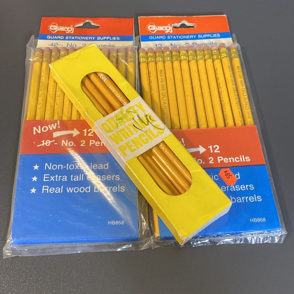 Vintage Pencils 3 Packs Total of 35 Wood Sealed NOS Guard Stationary #2